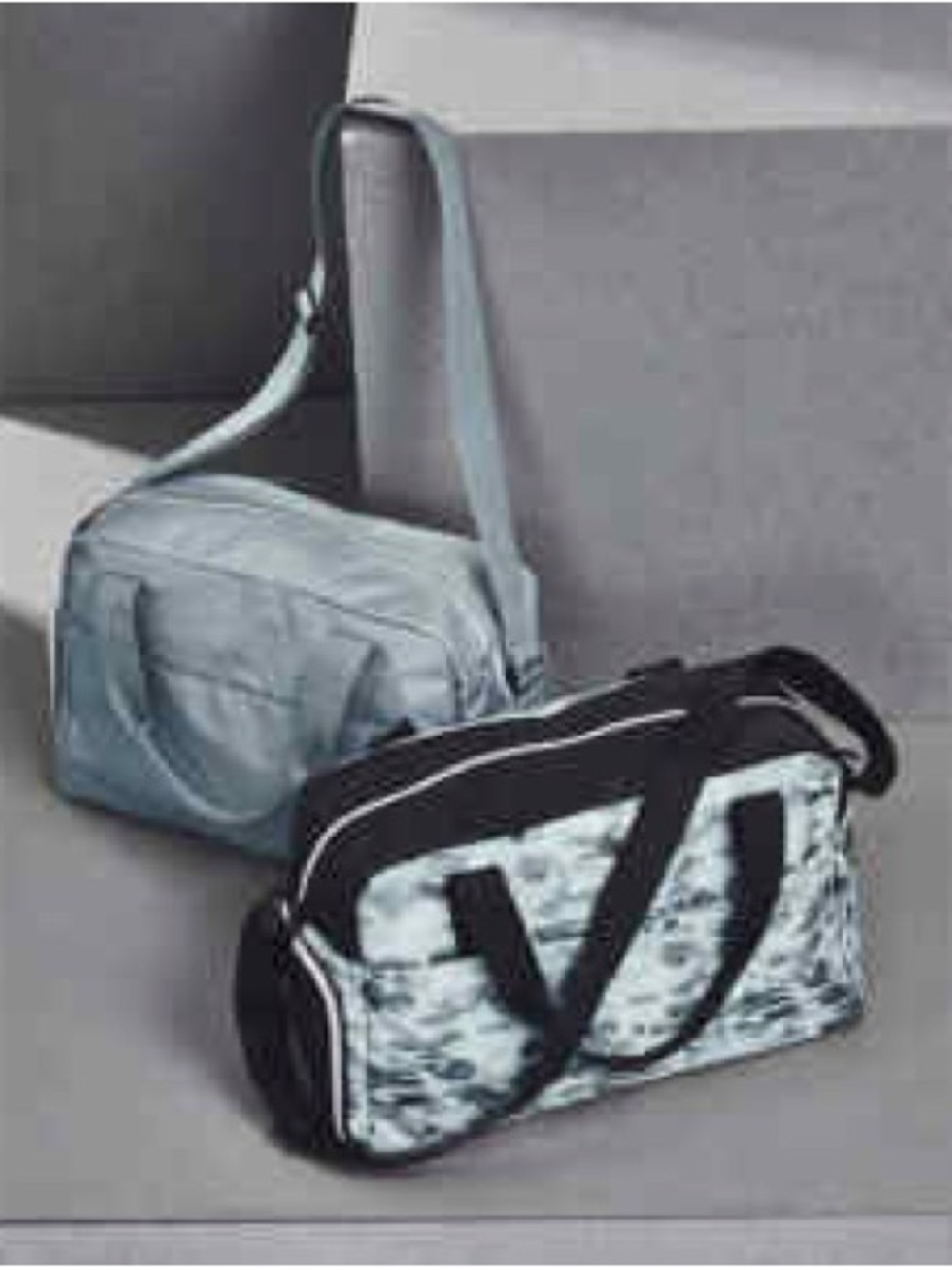 DSW Light Blue Unisex Duffel and Crossbody Set
